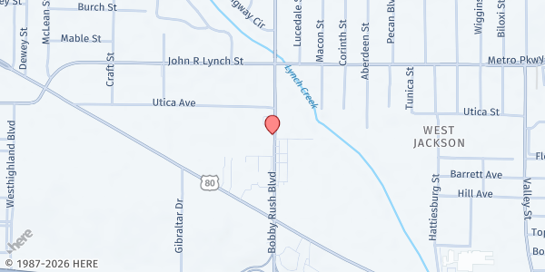 Map showing New Horizon at 1770 Ellis Ave, Jackson, MS