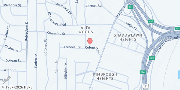 Map showing New Jerusalem Church at 168 Colonial Dr, Jackson, MS