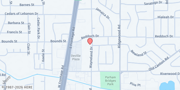 Map showing New Vision Outreach Ministry at 5155 Wayneland Dr., Jackson, MS