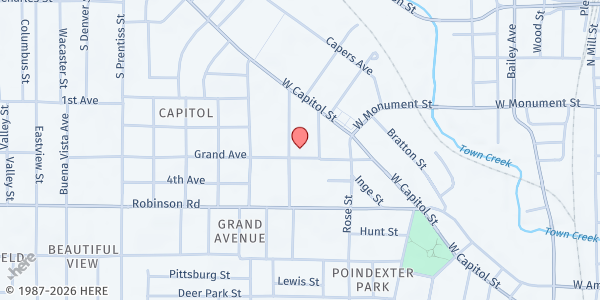 Map showing Newman Services Foundation-Jackson at 1110 Grand Ave., Jackson, MS