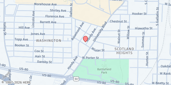 Map showing Operation Upward - Jackson at 1000 Winter St., Jackson, MS