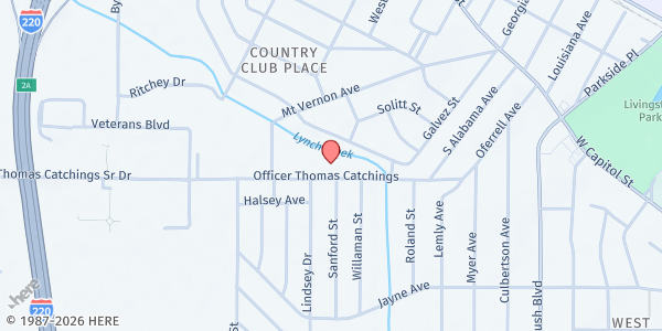 Map showing Rosemont Human Services FP at 3930 Office Thomas Catching Dr, Jackson, MS
