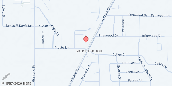 Map showing Salvation Army - Jackson at 110 Presto Ln., Jackson, MS