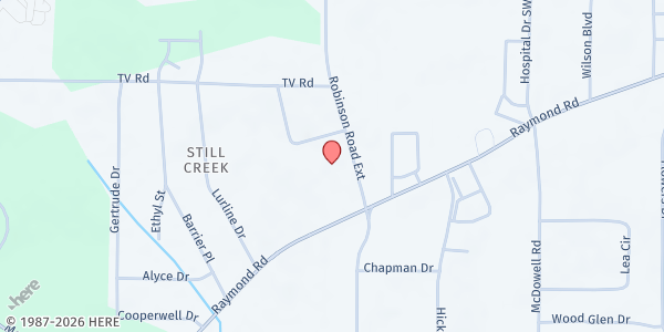 Map showing South Jackson SDA at 5125 Robinson Rd, Jackson, MS