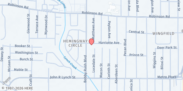 Map showing St. James Bethel at 2517 Harriotte Avenue, Jackson, MS