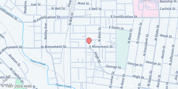 Map showing We Will Go Ministries at 806 North Farish St, Jackson, MS