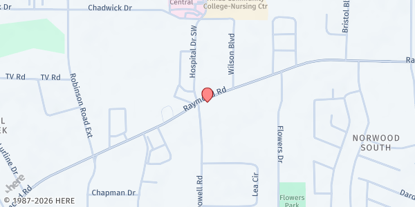 Map showing Westview Baptist Church at 1910 W. McDowell Rd., Jackson, MS