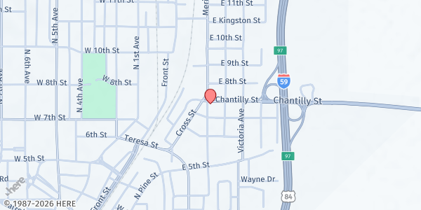 Map showing Glory House Global Outreach at 506 Chantilly St, Laurel, MS