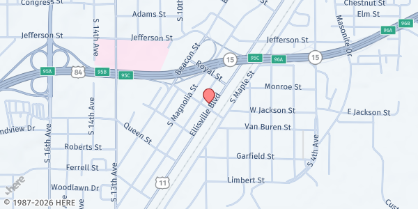 Map showing Good Samaritan Center at 540 Ellisville Blvd, Laurel, MS