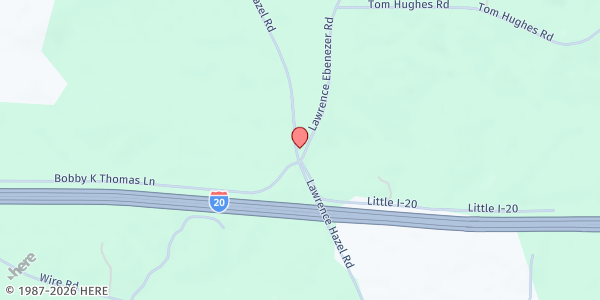 Map showing Jerusalem Food Panrty at 1216 Lawrence Hazel Rd., Lawrence, MS