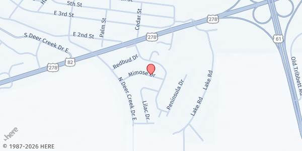 Map showing Endless Charities at 202 Weston Ave, Leland, MS