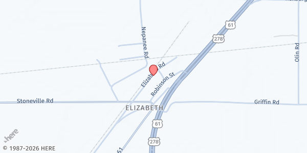 Map showing Jerusalem Temple COGIC at 12 Elizabeth Rd, Leland, MS