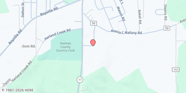 Map showing Lexington Food Pantry at 16979 Hwy 17 South, Lexington, MS