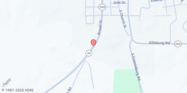 Map showing Amite River Baptist Assn. at 4576 Highway 48, Liberty, MS