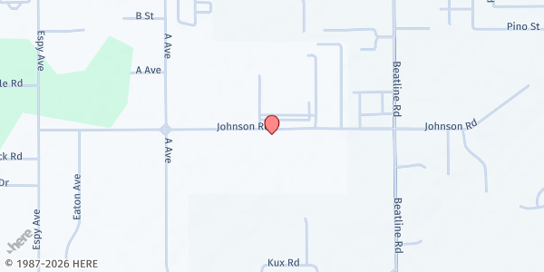 Map showing Long Beach Community Food Pantry at 21081 Johnson Rd., Long Beach, MS