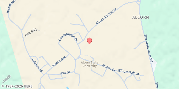 Map showing ASU Wesley FP at 5362 Hwy 552, Lorman, MS