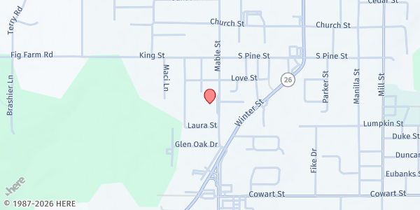 Map showing LT Taylor at 159 Mable St, Lucedale, MS