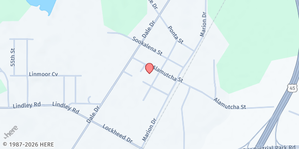 Map showing Lauderdale Baptist Crisis Center at 5521 Clinton St., Marion, MS