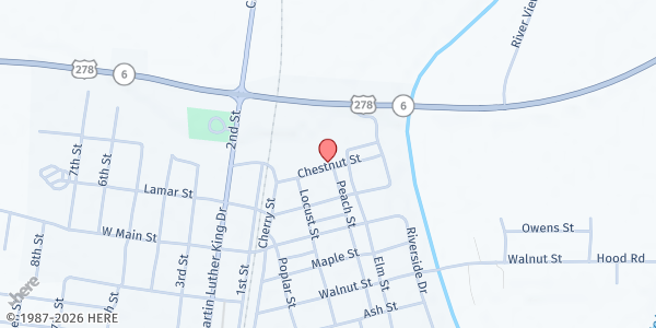 Map showing Quitman County Food Pantry at 235 Chestnut St., Marks, MS