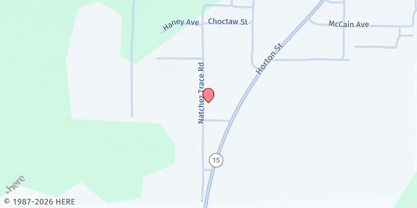 Map showing Victory Baptist Church at 24223 Hwy 15, Mathiston, MS