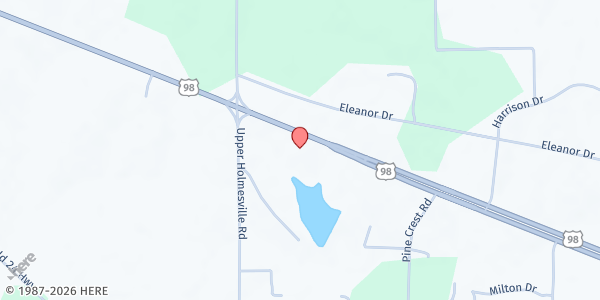 Map showing Sam Quinn C.O.G.I.C. at 3070 Hwy 98 East, McComb, MS