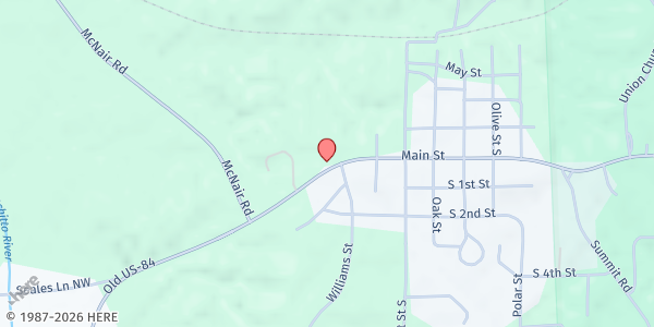 Map showing Fayette Helping Hands at 1429 Main St., Meadville, MS