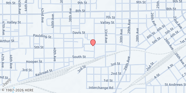 Map showing Feed by Faith at 3401 5th St, Meridian, MS