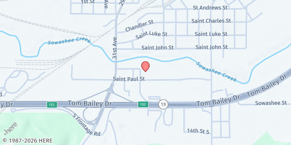 Map showing Multi-County CSA Food Pantry at 2900 St. Paul St, Meridian, MS