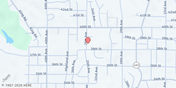 Map showing Mustard Tree Missions at 3820 35th Ave., Meridian, MS