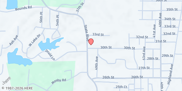 Map showing New Life Community FP at 3000 State Blvd, Meridian, MS