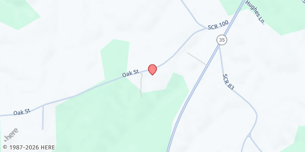 Map showing WACO Church of God at 461 SCR 100, Mize, MS