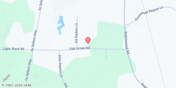 Map showing Doers of the Word Outreach at 95 Oak Grove Rd., Monticello, MS