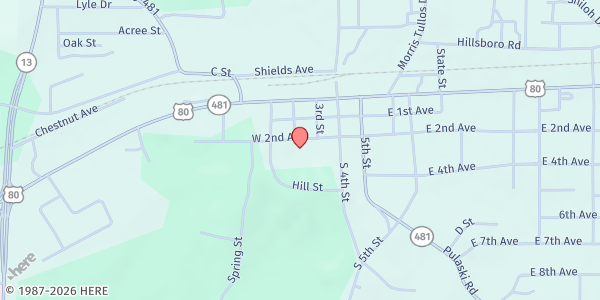 Map showing We Care Mission at 158 w. 2nd ave, Morton, MS