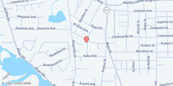 Map showing Lighthouse Church at 3831 Kellogg St., Moss Point, MS