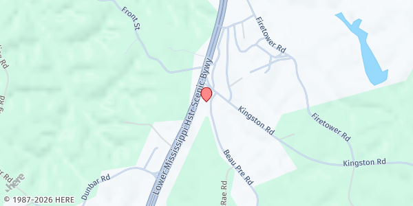 Map showing 61 South Church Of Christ at 6 Beau Pre Rd, Natchez, MS