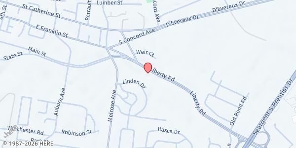 Map showing First Assembly Food Pantry at 150 Liberty Rd., Natchez, MS