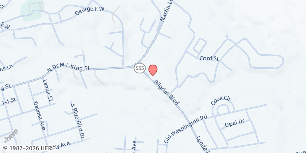 Map showing Pilgrim Baptist Church at 117 Pilgrim Blvd, Natchez, MS