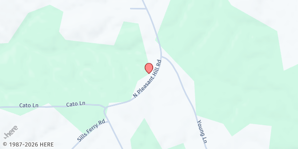 Map showing North Pleasant Hill Food Pantry at 495 N. Pleasant Hill Rd., New Hebron, MS