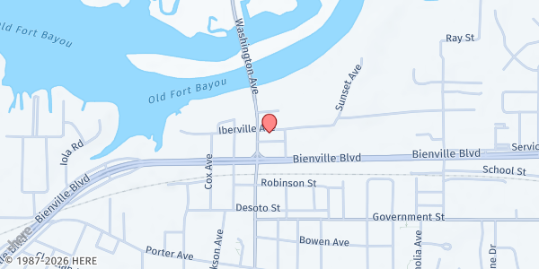 Map showing Ocean Springs Church of Christ at 1116 Washington Ave., Ocean Springs, MS