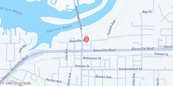 Map showing Ocean Springs Church of Christ Food Pantry at 1116 Washington Ave., Ocean Springs, MS