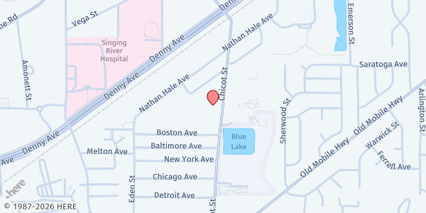 Map showing Faith United Methodist Church at 4005 Chicot St., Pascagoula, MS