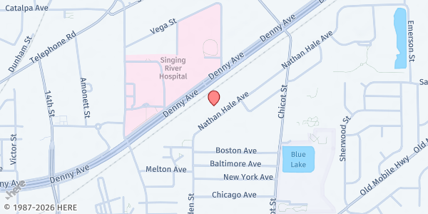 Map showing The Salvation Army Food Pantry - Pascagoula at 3217 Nathan Hale Ave., Pascagoula, MS