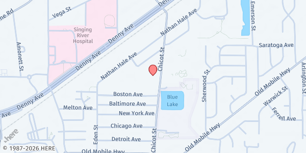 Map showing United Christian Outreach - Our Daily Bread at 4005 Chicot St., Pascagoula, MS