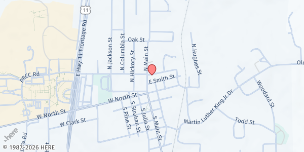 Map showing Brother's Keeper Ministries at 208 N. Main St., Poplarville, MS