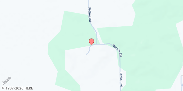 Map showing Coye Assembly of God at 1303 McDonald Road, Preston, MS