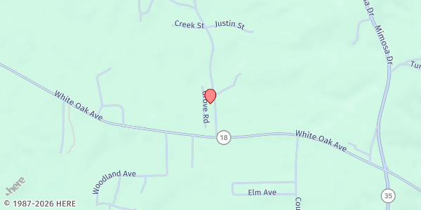 Map showing Smith County Baptist Assoc. at 303 Wyatt Woods St., Raleigh, MS