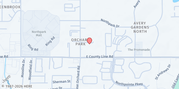 Map showing My Brother's Keeper at 407 Orchard Park, Ridgeland, MS