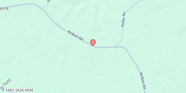 Map showing Pine Grove Baptist Church at 3682 McNair Rd., Roxie, MS
