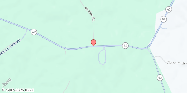 Map showing Sand Hill Baptist Church at 24439 Hwy. 42, Sand Hill, MS