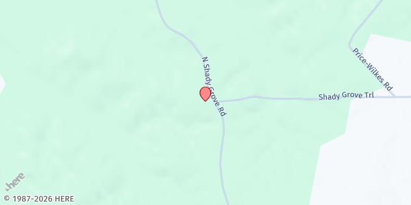 Map showing Shady Grove at 285 N. Shady Grove Rd, Silver Creek, MS